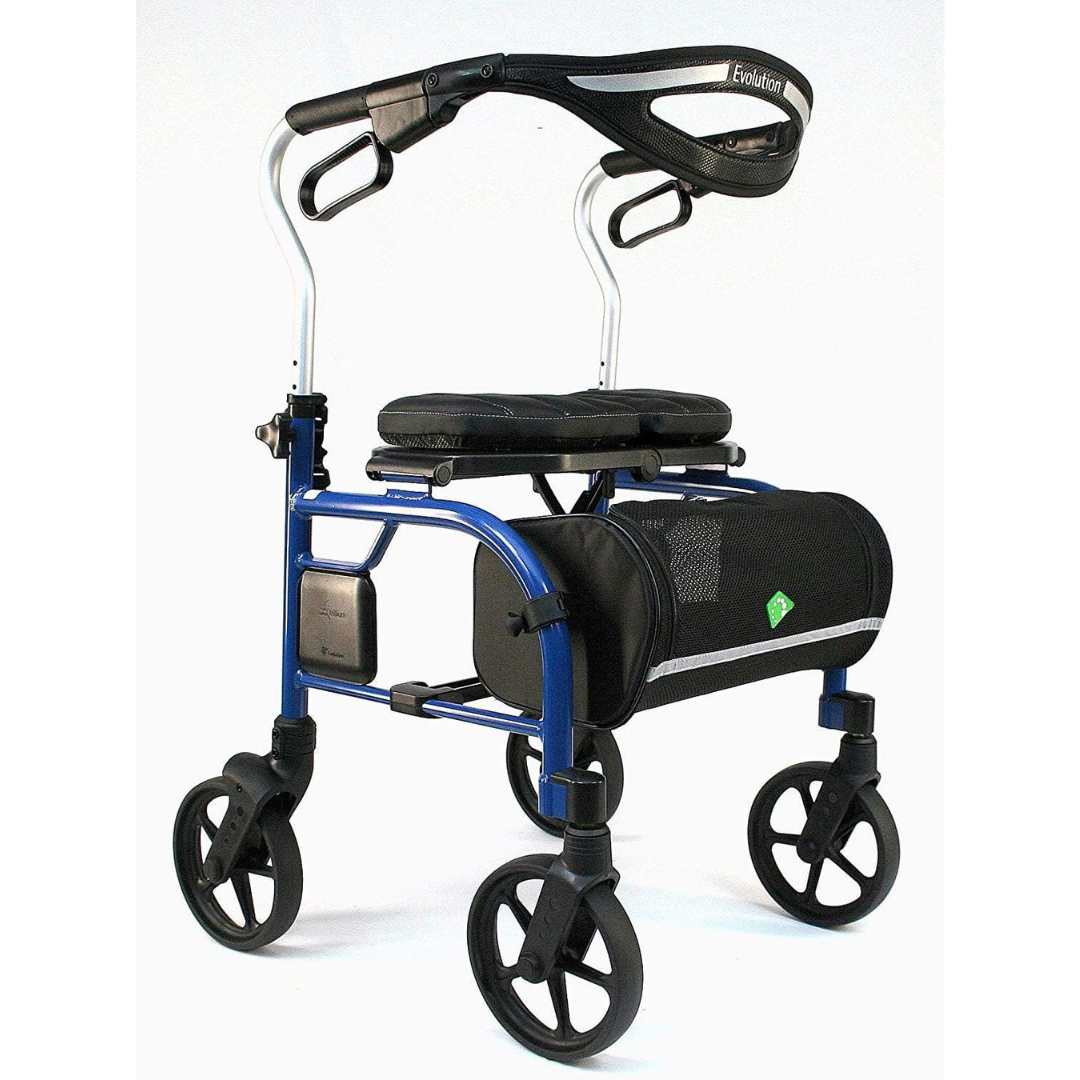 Evolution Trillium Lightweight Folding Rolling Walker Rollator with Large 8" Wheels Blowout - Senior.com Rollators